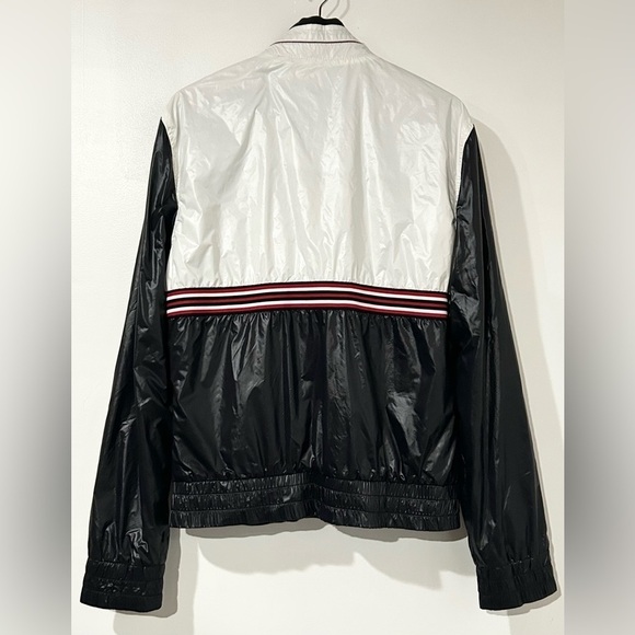 Dolce & Gabbana Track Light Nylon Bomber Jacket Racer Stripe Black White IT 54 - Picture 3 of 10